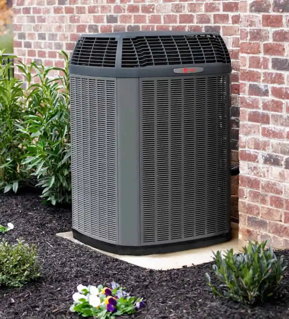 New high-efficiency air conditioning unit installed outside a Los Angeles home.