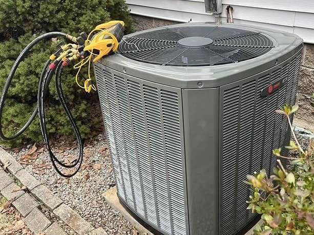 High-efficiency HVAC air conditioning unit in Los Angeles area.