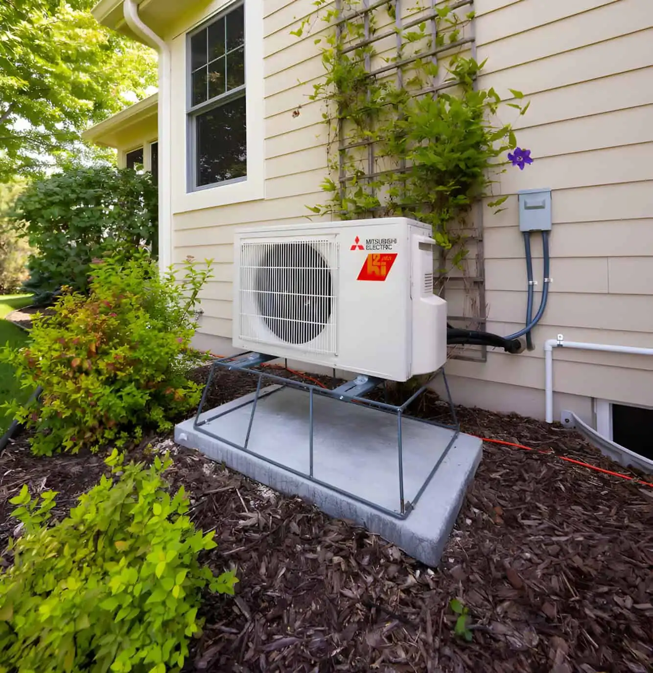 Outdoor HVAC air conditioning unit installed outside a house in Los Angeles.