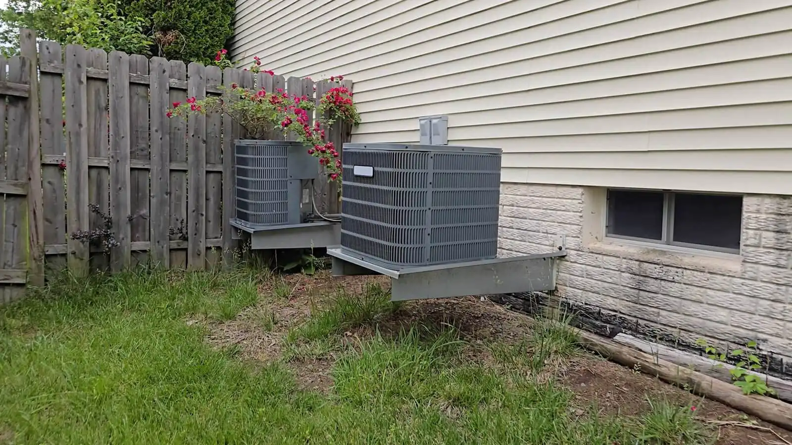 Heat pump installed on a residential property in Los Angeles.