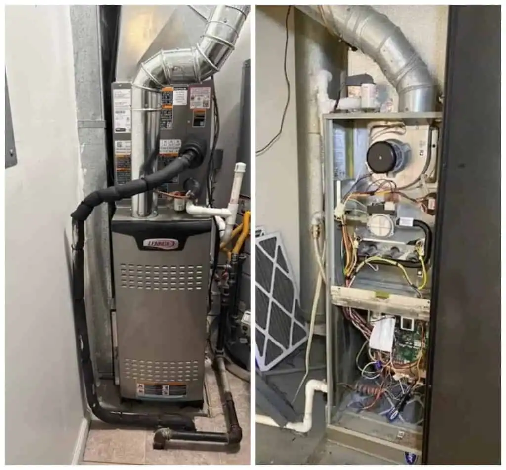 High-efficiency furnace installation in Los Angeles HVAC system repair service Ventura County.