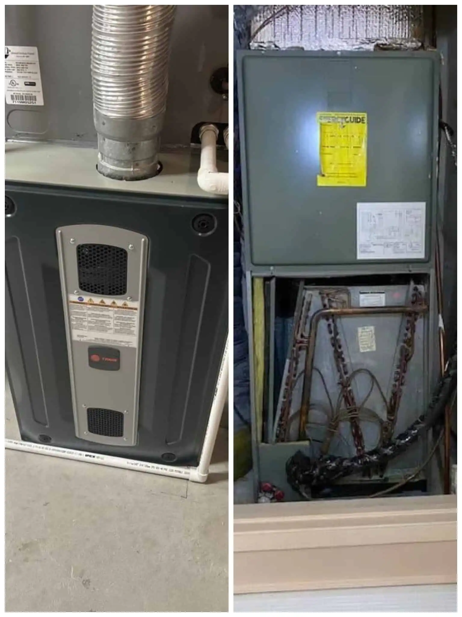 High-efficiency furnace for home heating in Los Angeles, installed with ductwork.