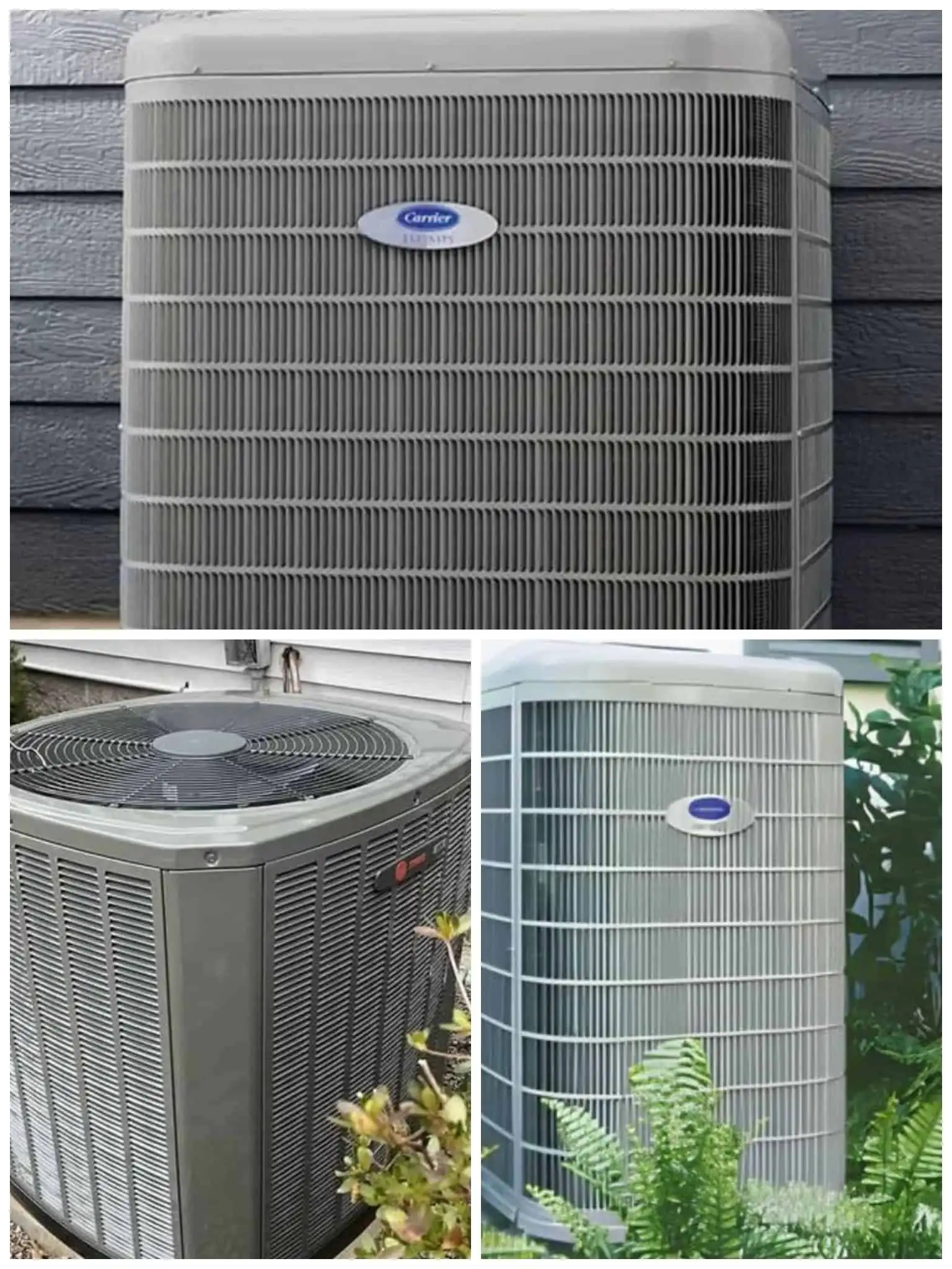 High-efficiency Carrier HVAC outdoor unit installed outside a home in Los Angeles.