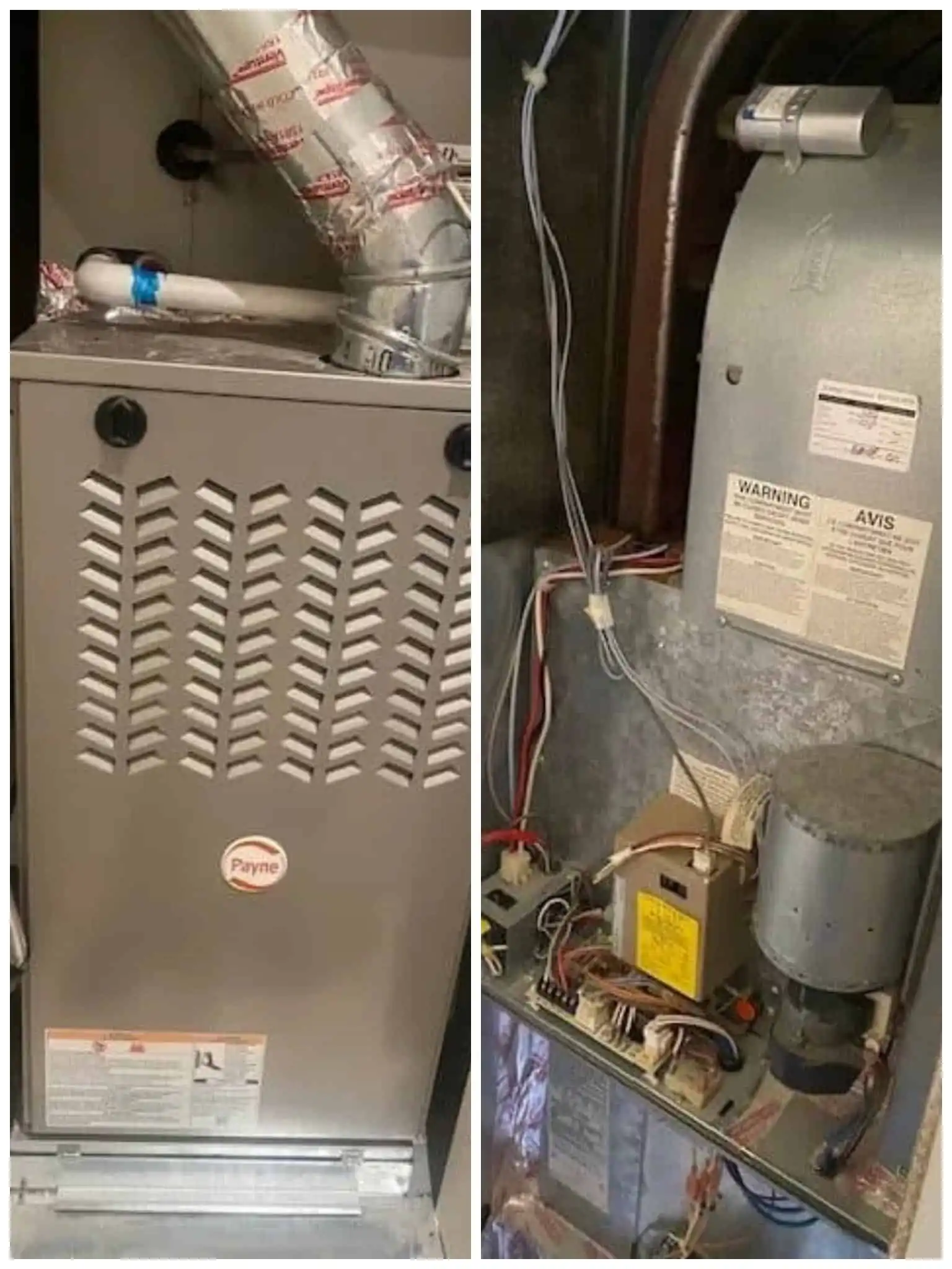 High-efficiency furnace and HVAC system being repaired in a Los Angeles residence.