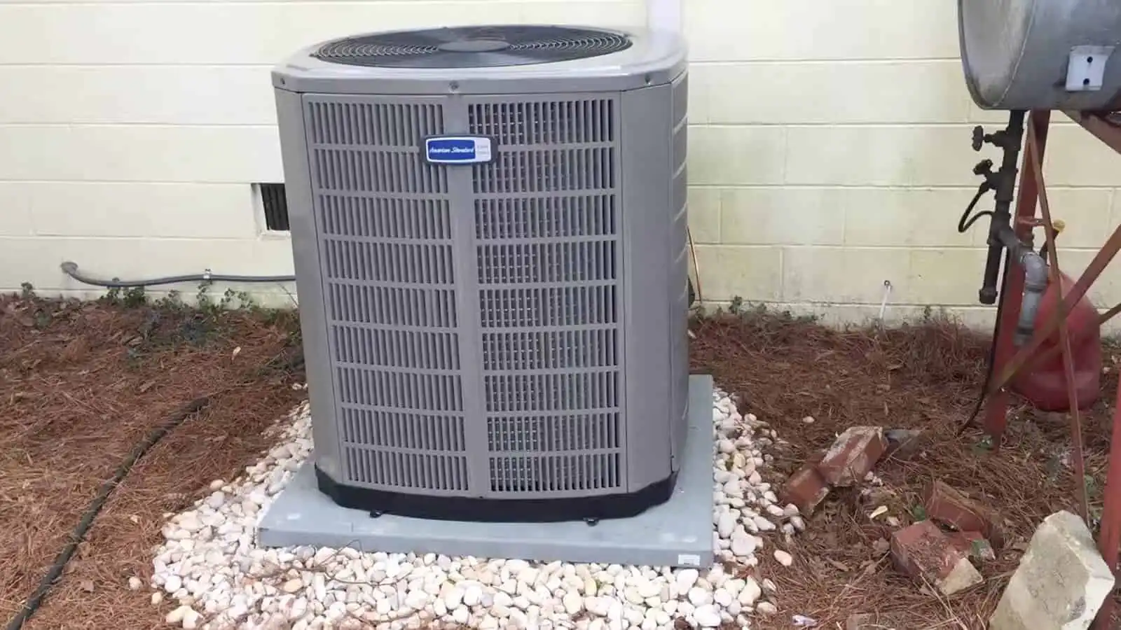 High-efficiency central air conditioning unit outside a home in Los Angeles, CA.