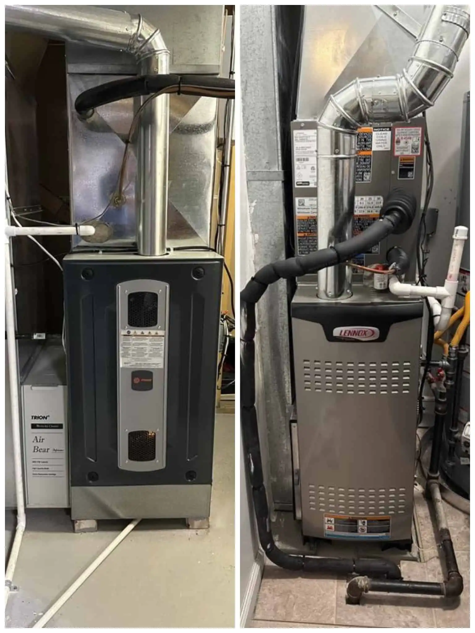 Professional installation of furnace units in a basement in Camarillo houses.