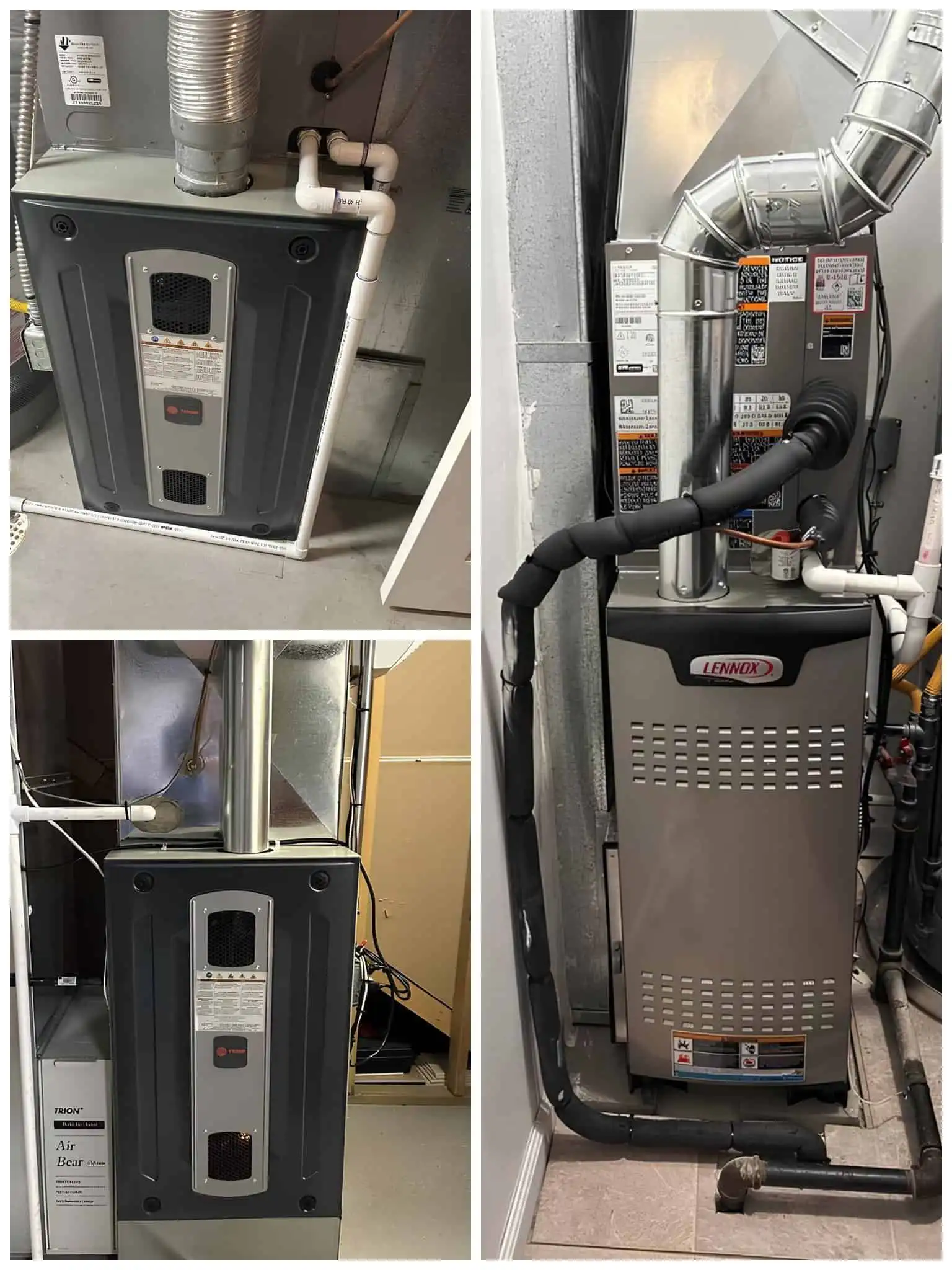 1. Furnace installation in basement.