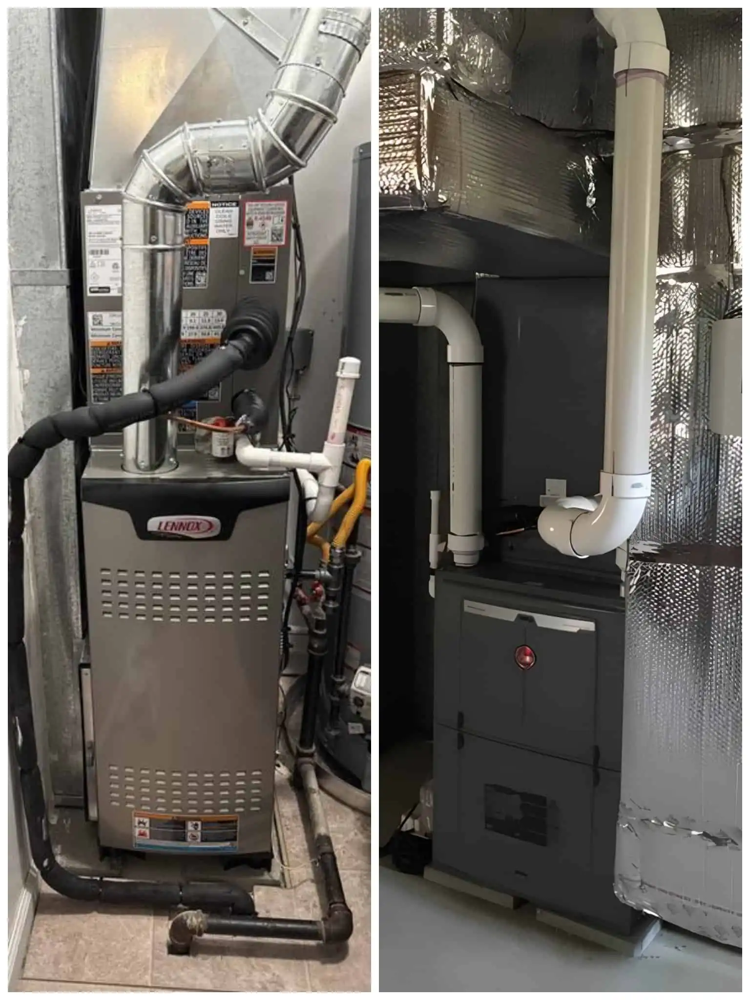 High-efficiency furnace installation, HVAC servicing.