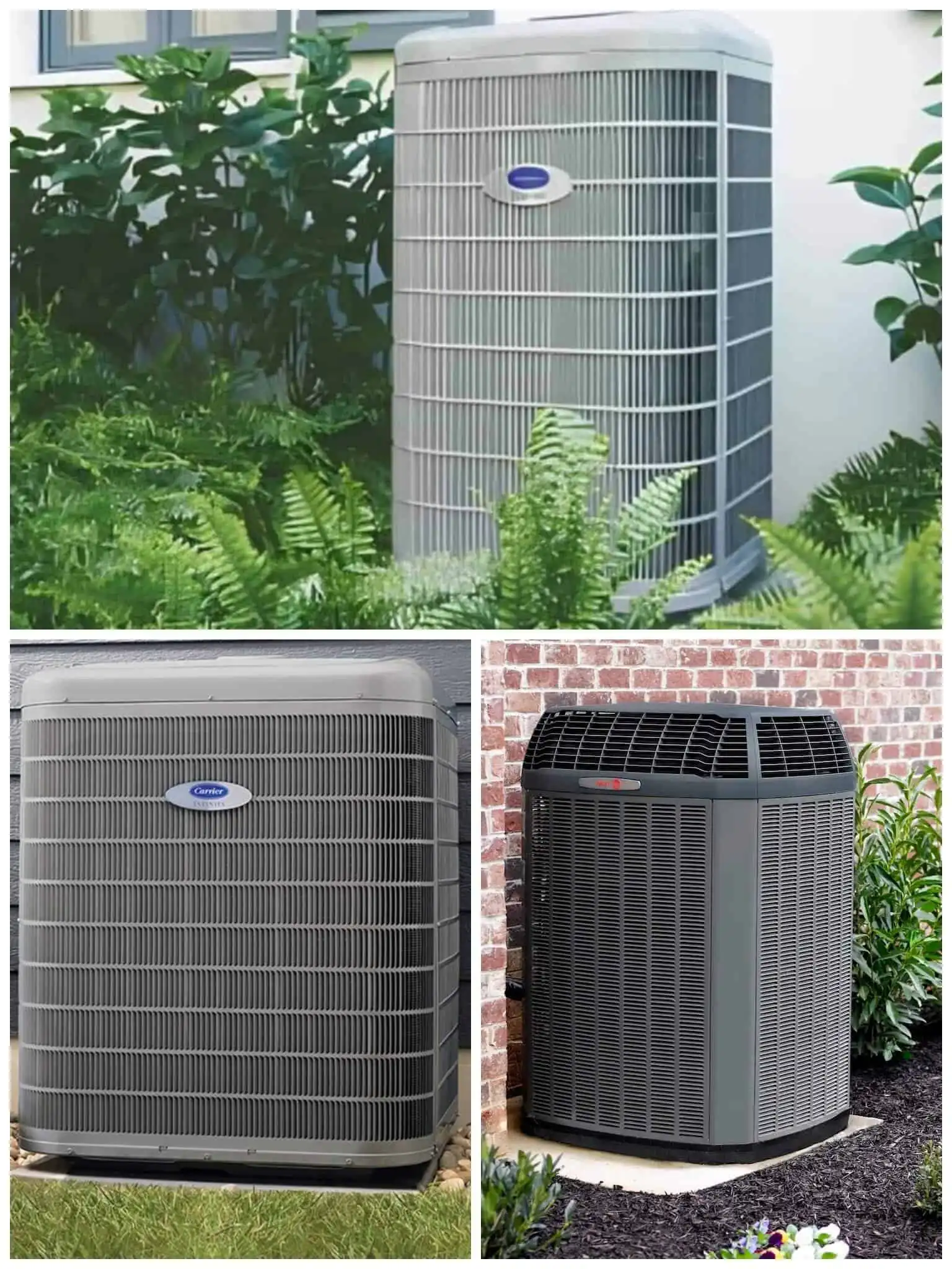 High-efficiency air conditioning units in outdoor settings.