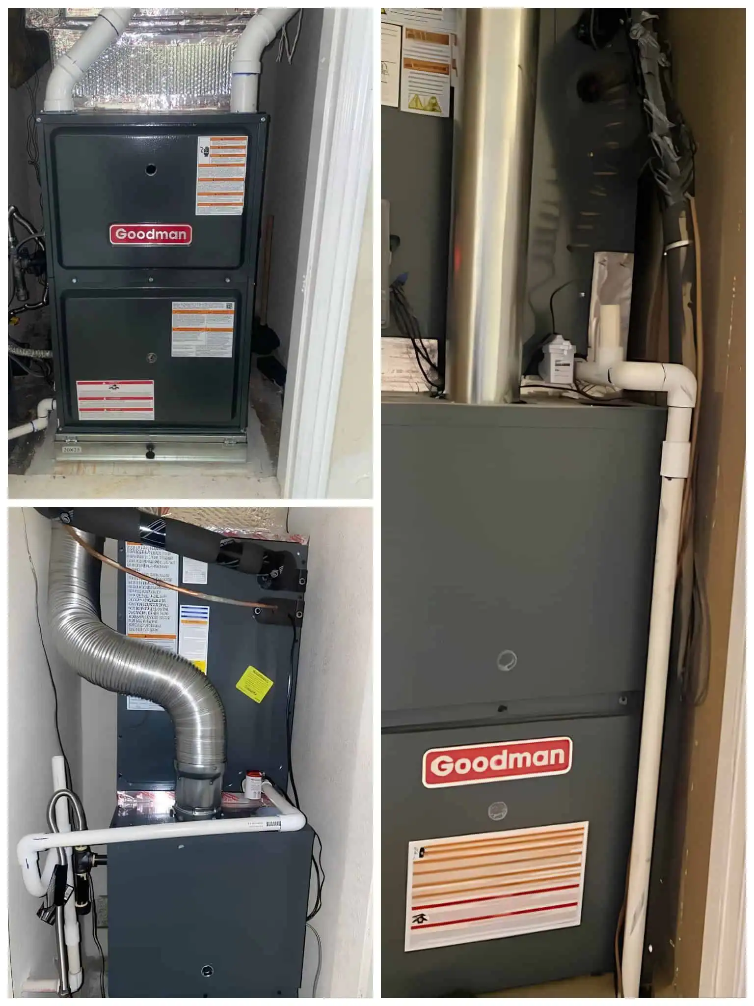 HVAC system installation in basement.
