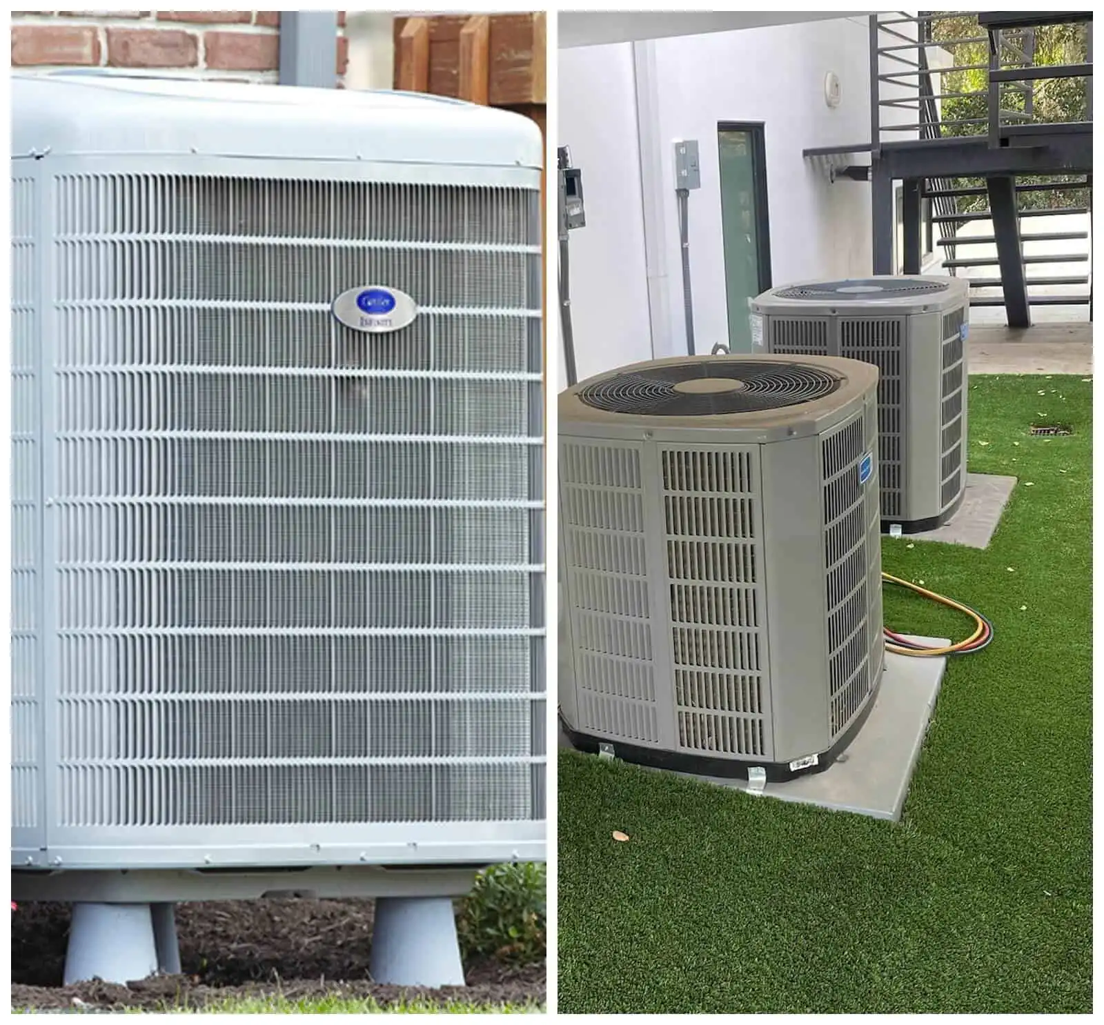 High-efficiency HVAC units outdoors and on a rooftop for cooling and heating services.