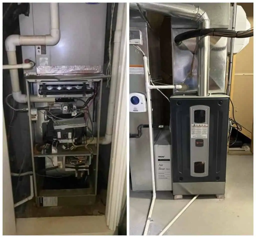 1. HVAC system installation and upgrade in a utility closet.