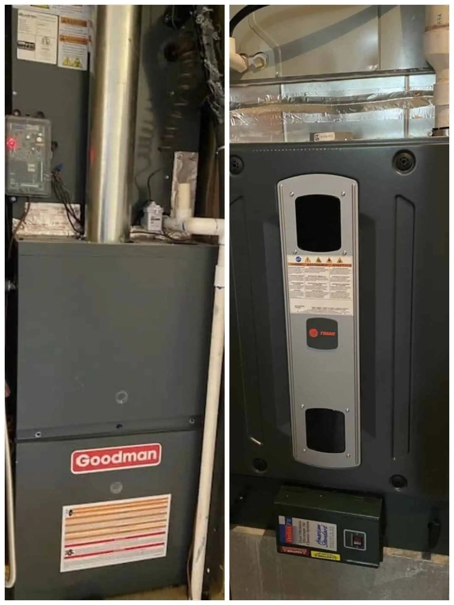High-efficiency Furnace Installation in Basement.