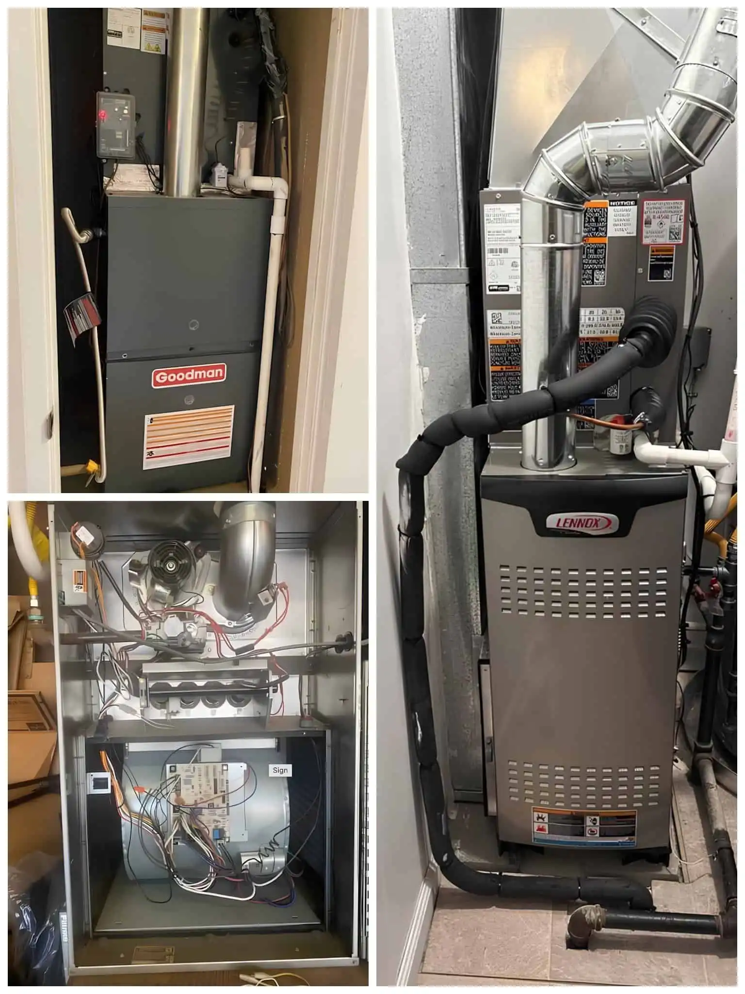 1. HVAC system installation in basement.