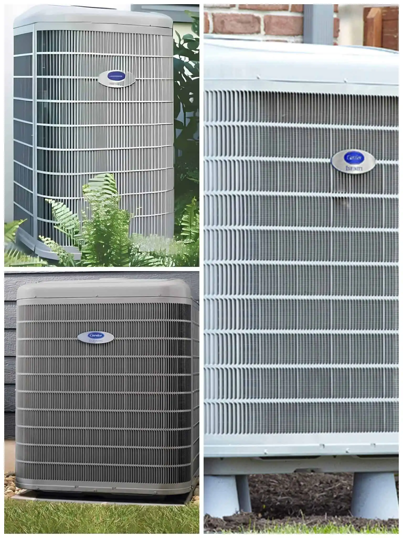 Air conditioning unit installation in residential backyard.