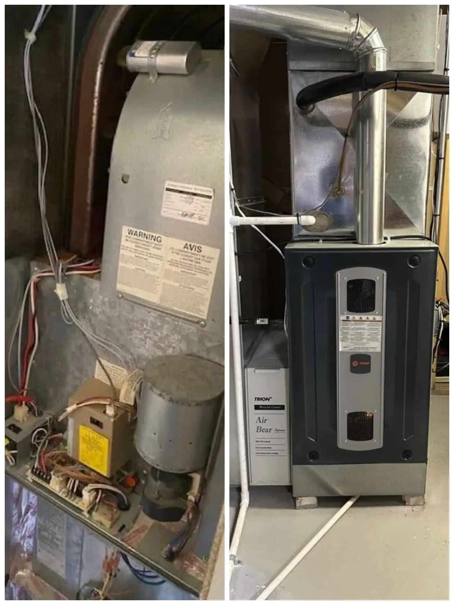 High-efficiency furnace repairs being done in a Camarillo home basement for improved home heating.