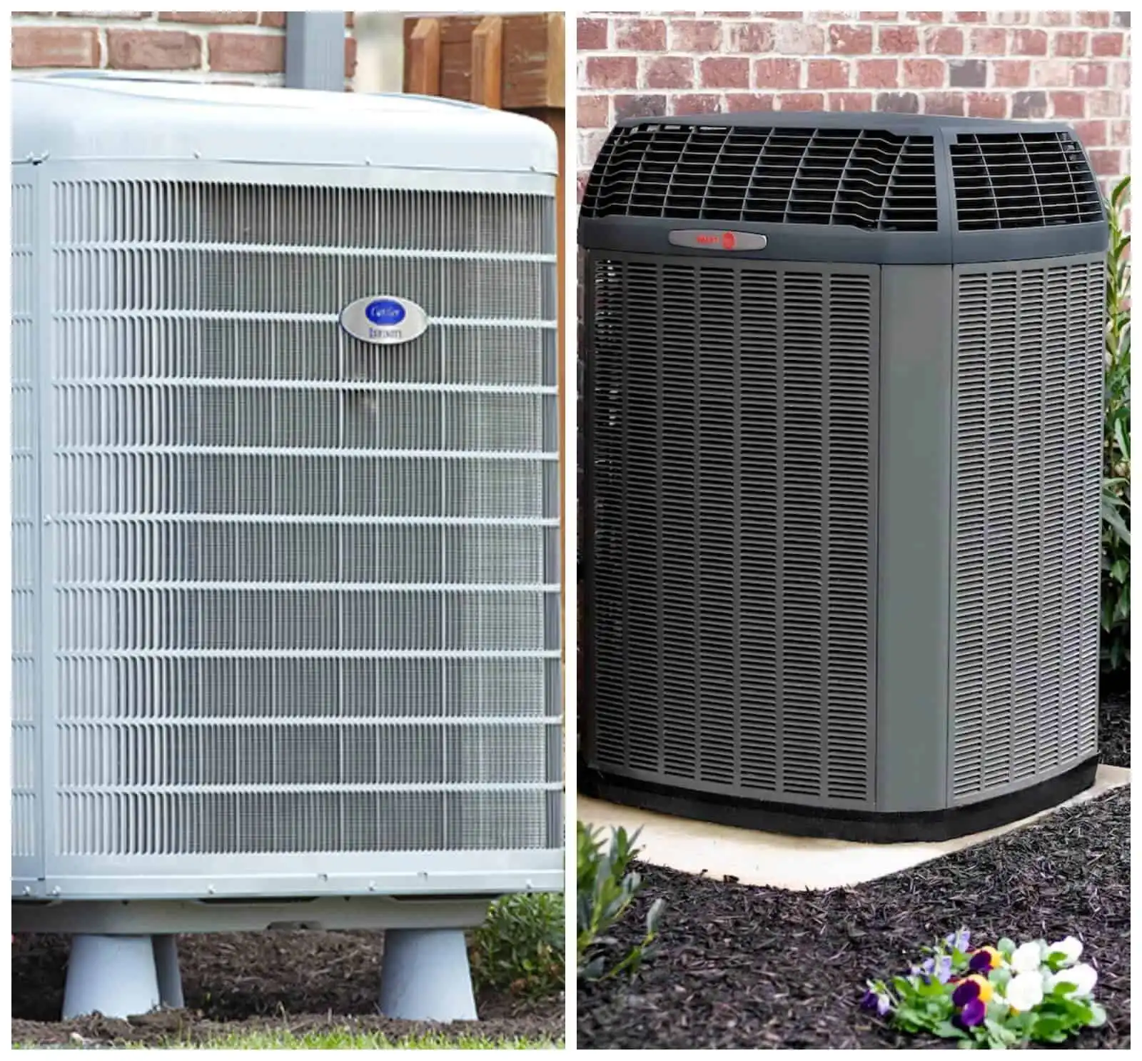 AC unit comparison outside home.
