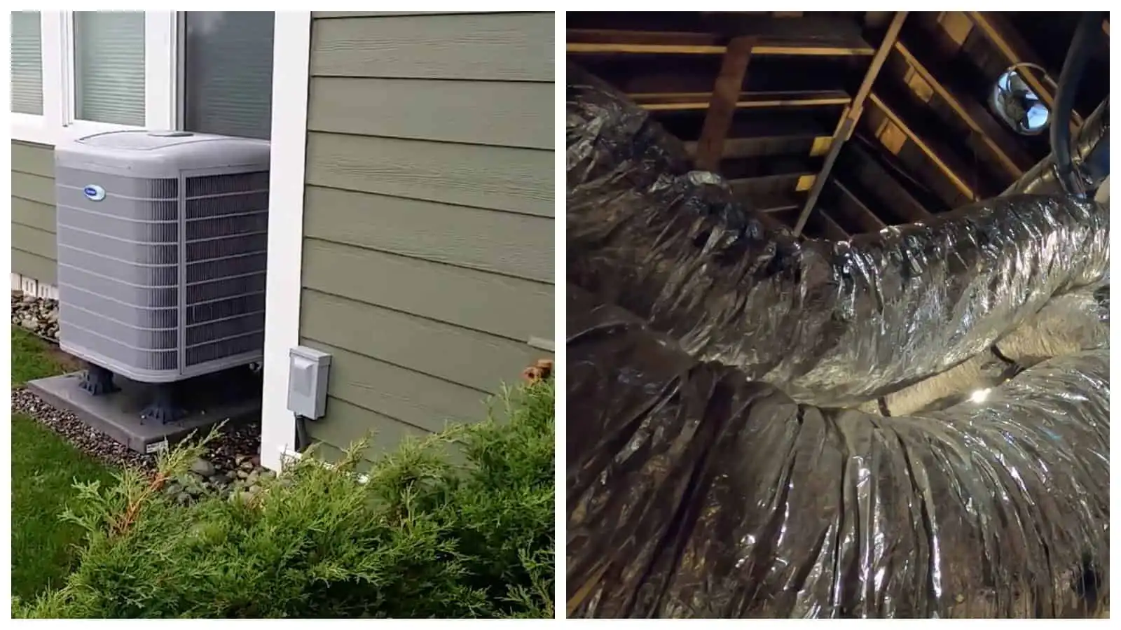 Efficiency HVAC outdoor unit installed outside a house.