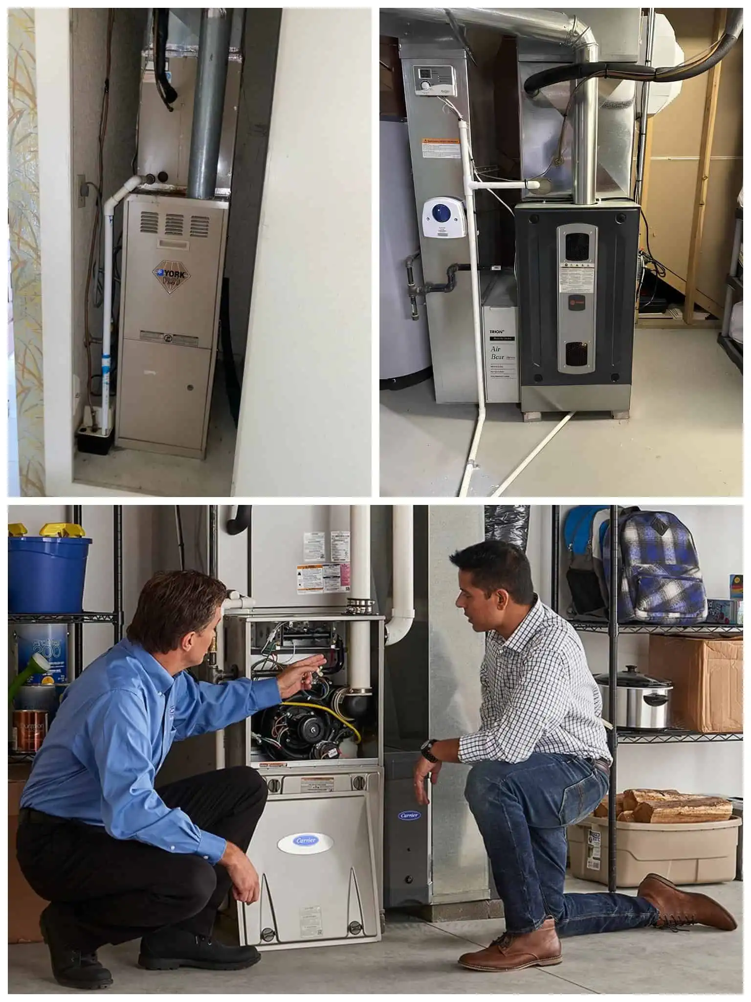 Furnace repair service in Ojai with professional technicians inspecting and fixing heating systems.