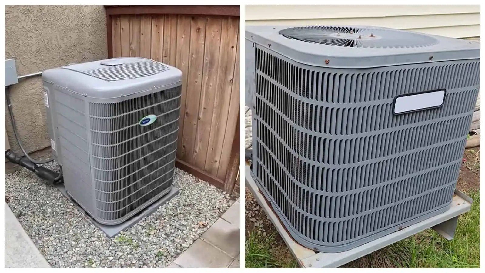 Outdoor heat pump air conditioning unit.