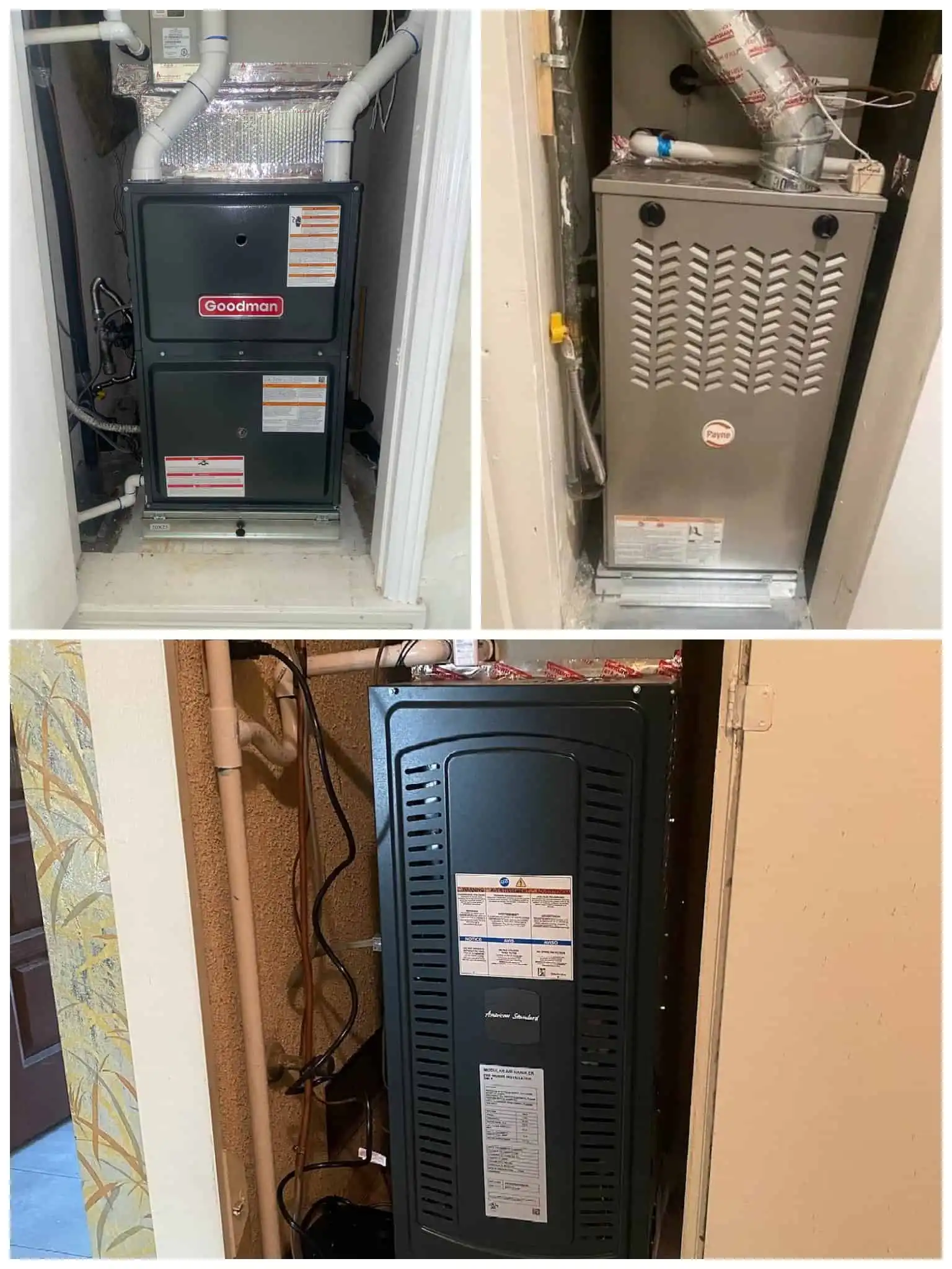 Furnace repair units in a utility closet for Ojai residents.