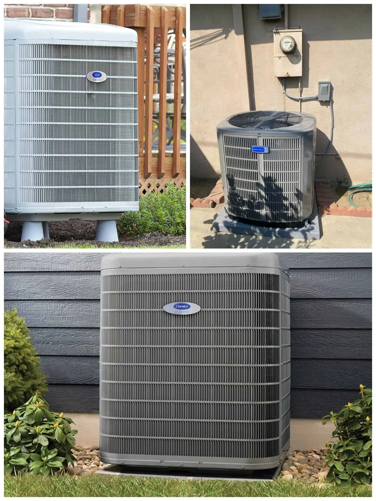 Outdoor heat pump units installed outside homes in Port Hueneme.