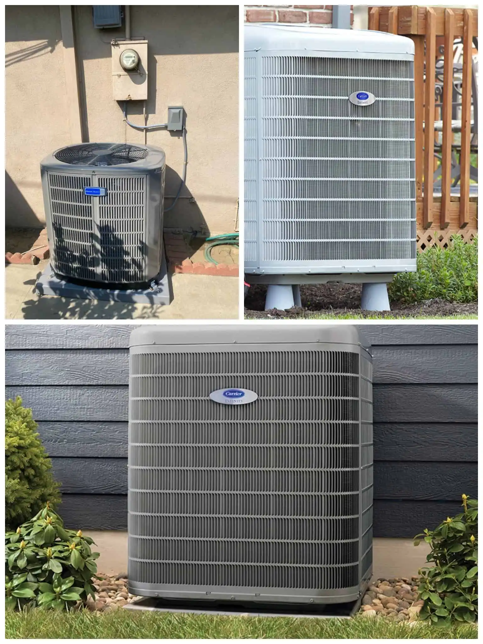 Outdoor heat pump units for efficient climate control.