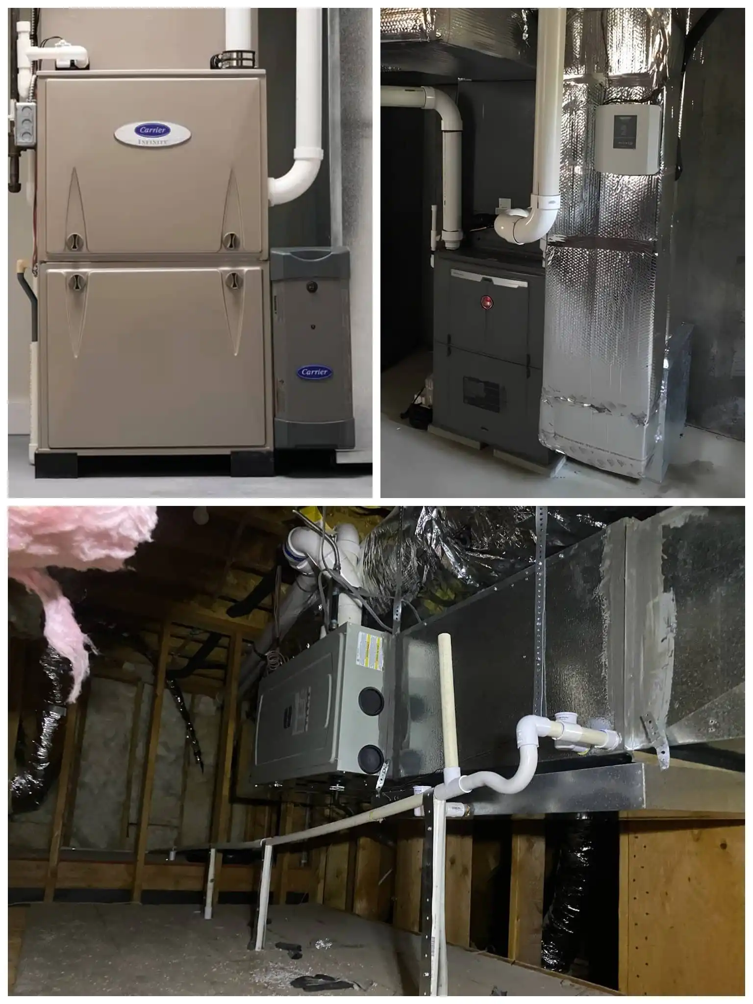 Furnace installation units in an indoor HVAC system in Ojai.