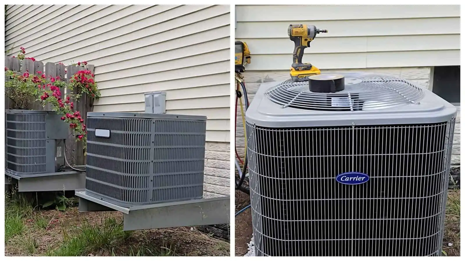 Outdoor heat pump units for efficient heating and cooling.