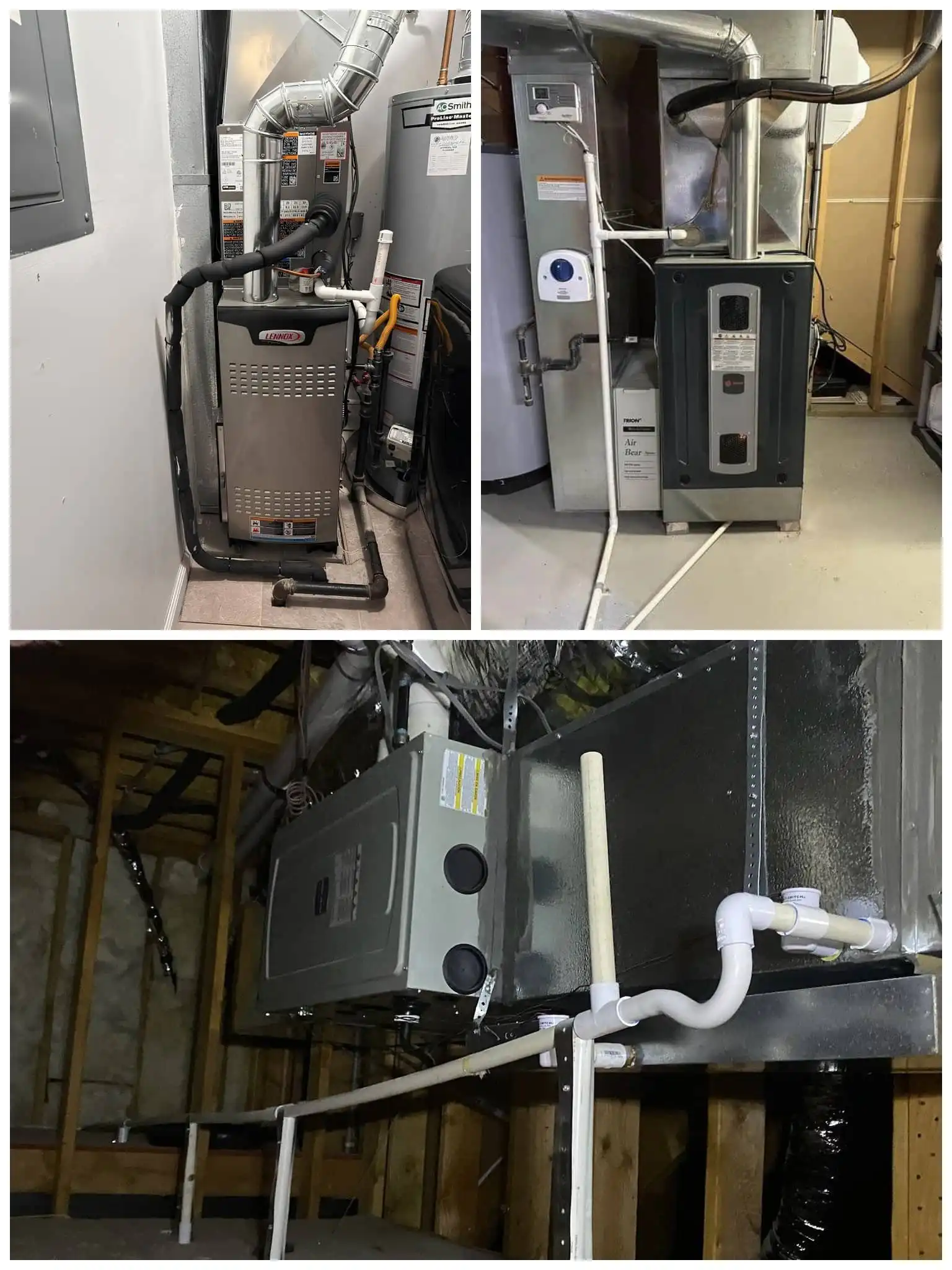 High-efficiency furnace installed in a utility room.
