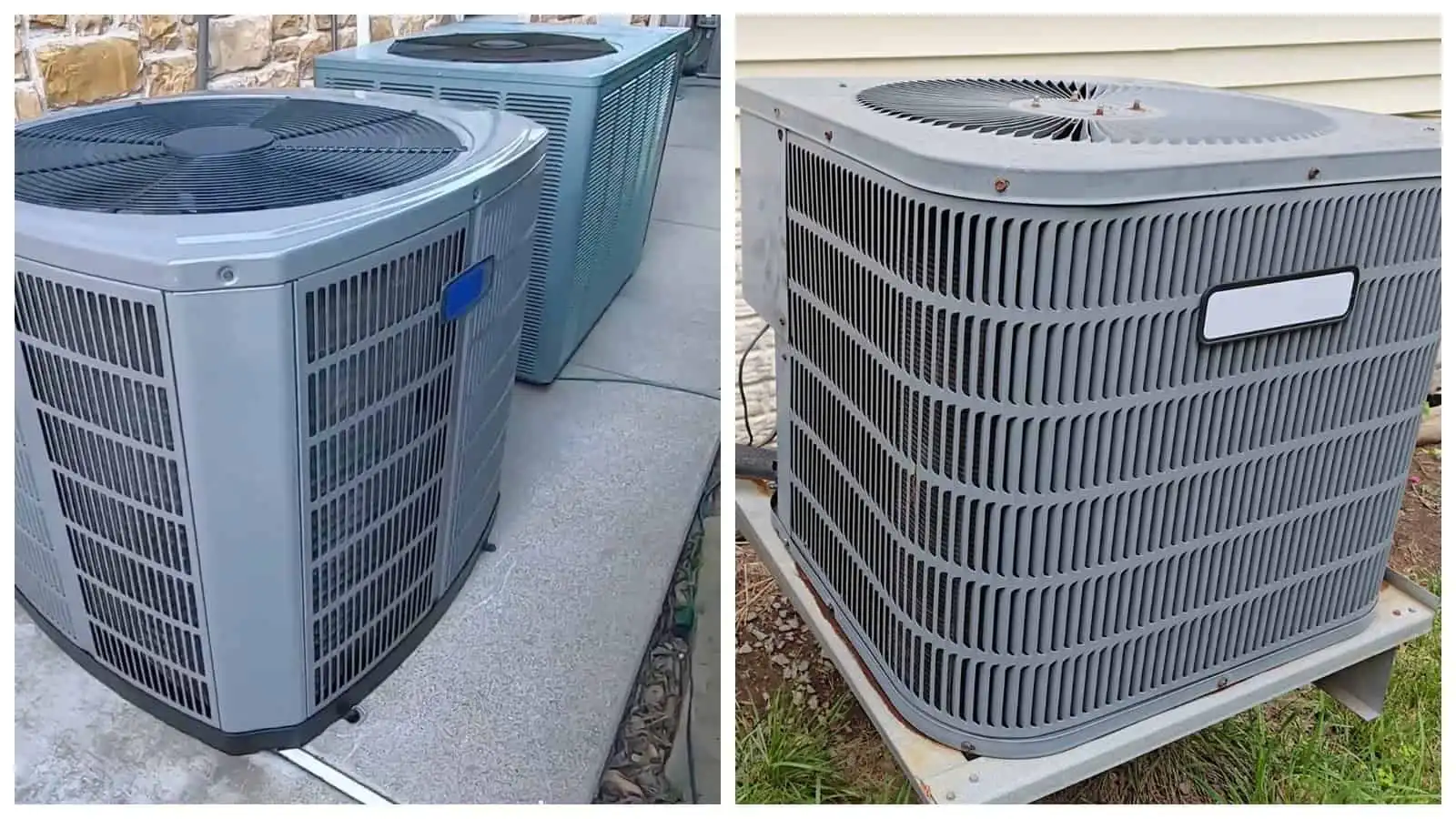 Outdoor heat pump units for efficient climate control.