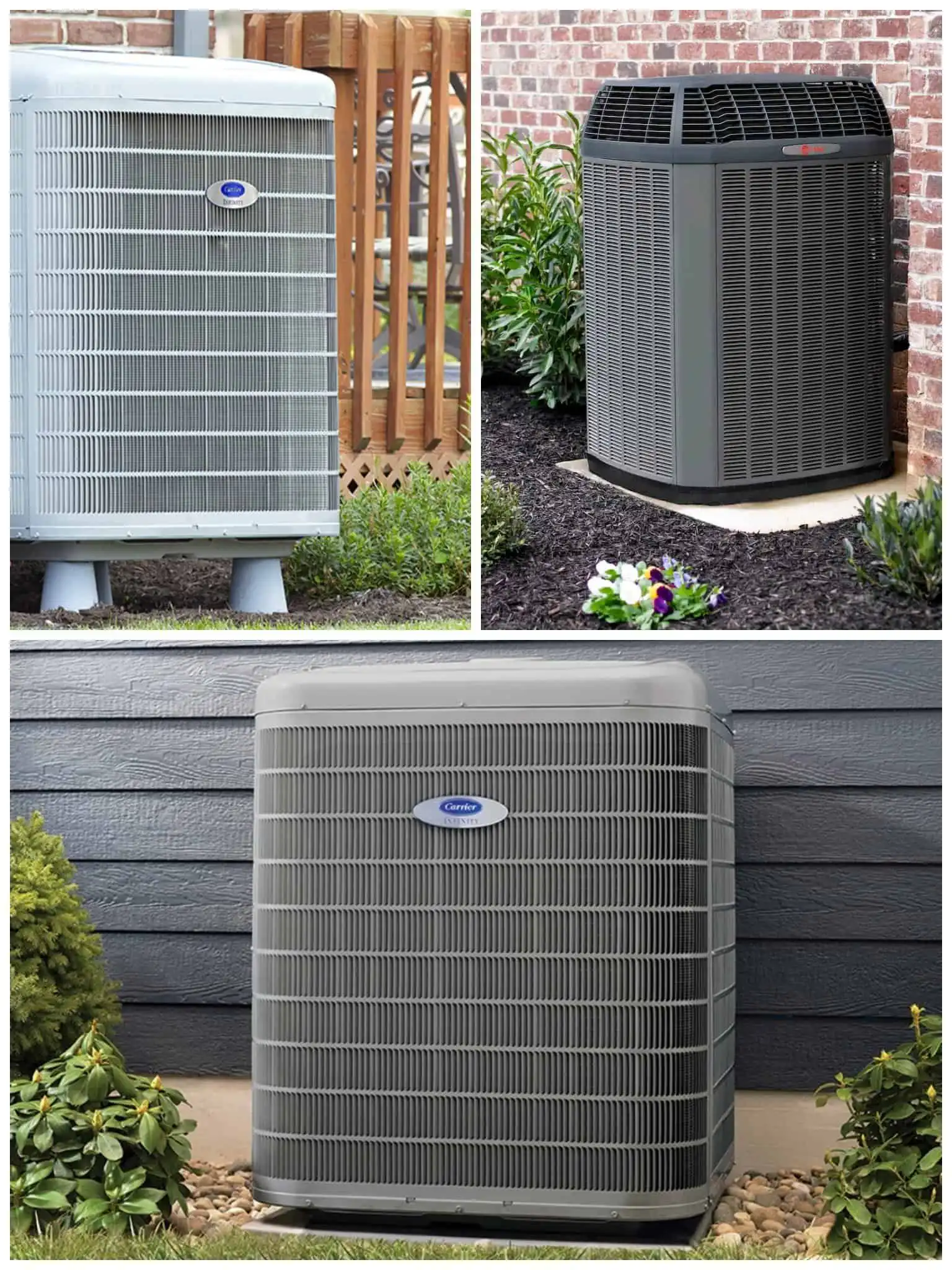 Outdoor heat pump units for HVAC system.