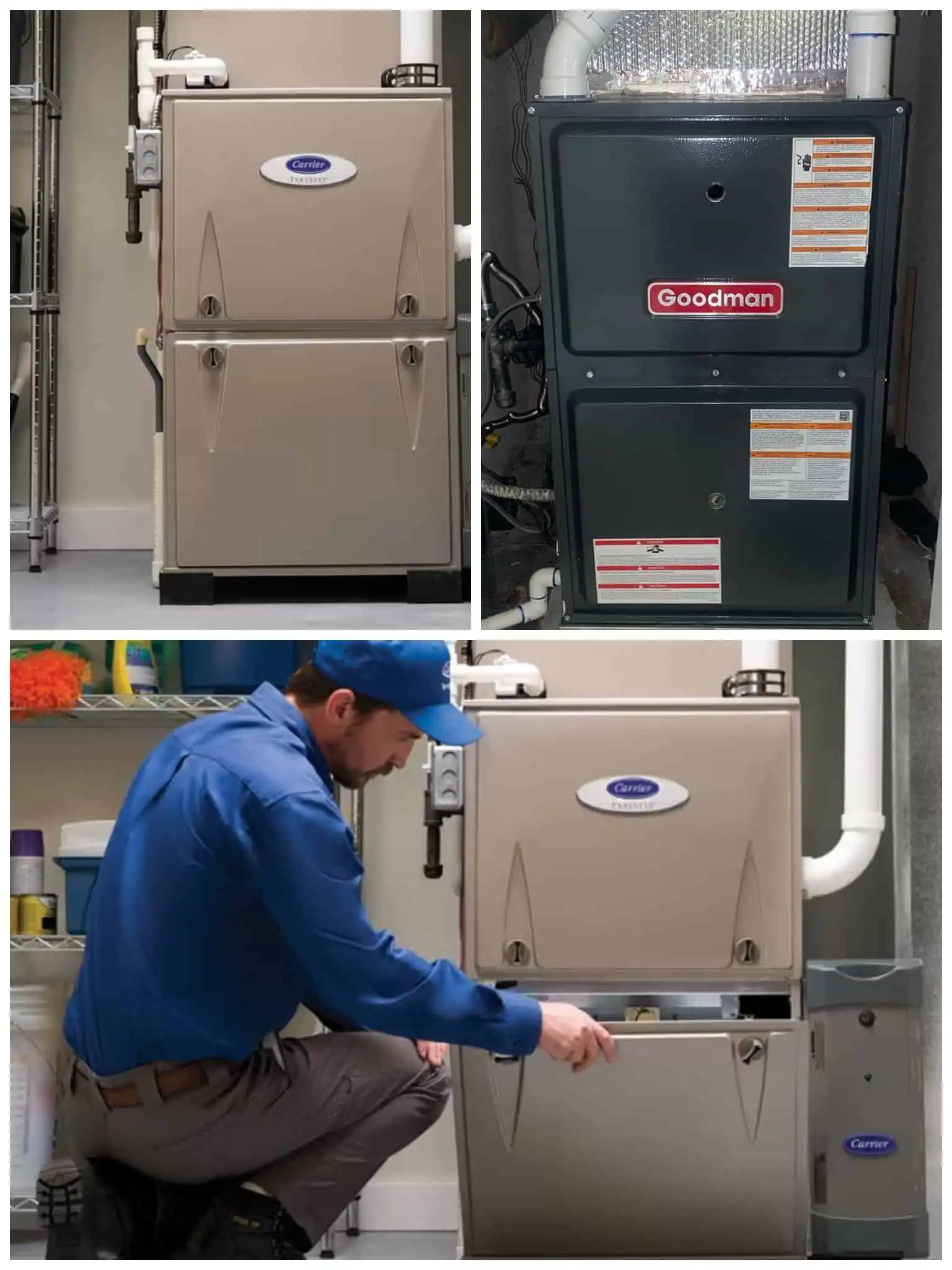 Furnace repair technician working on a heating system in Agoura Hills.