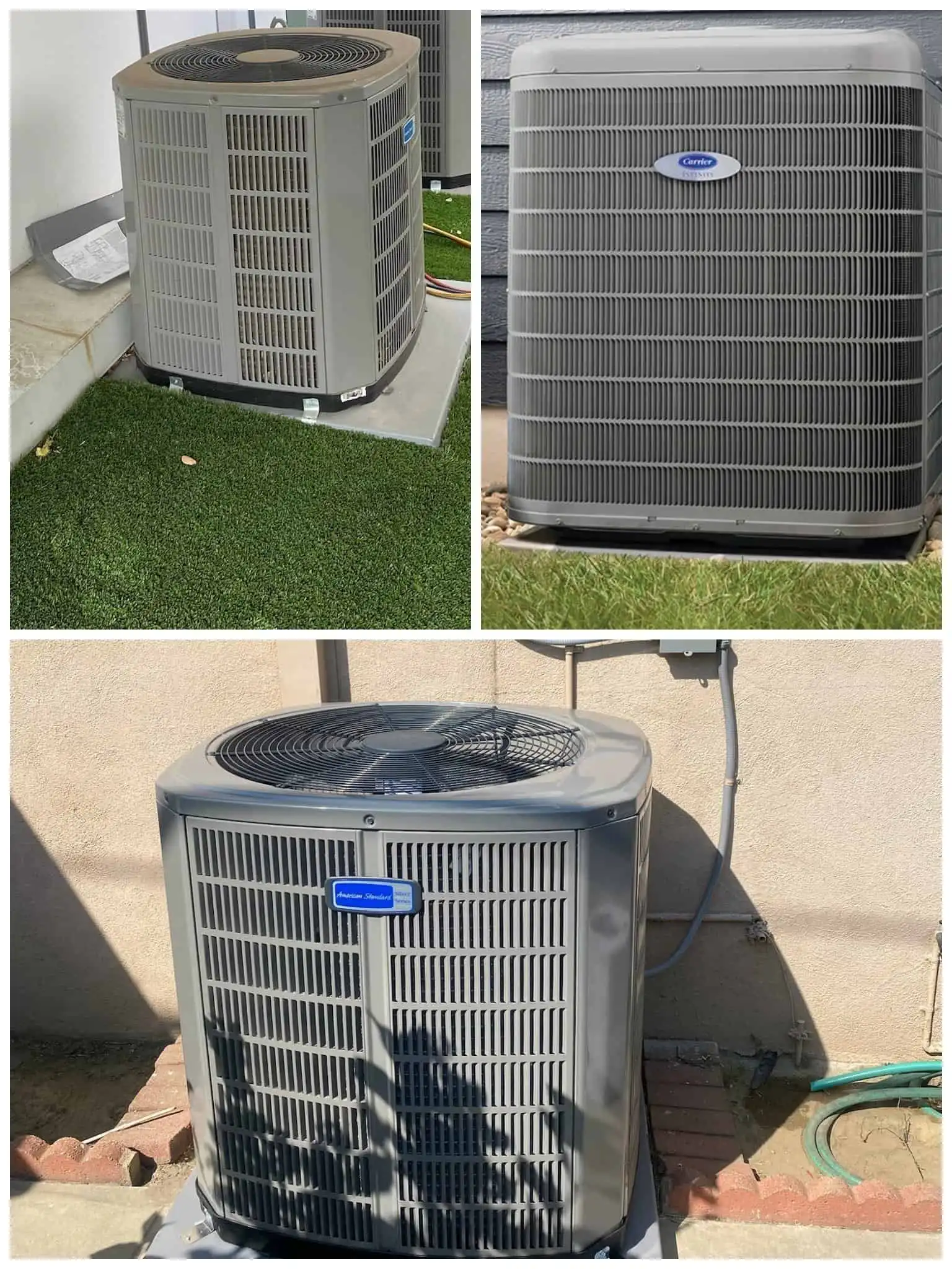 Outdoor heat pump units for efficient climate control.