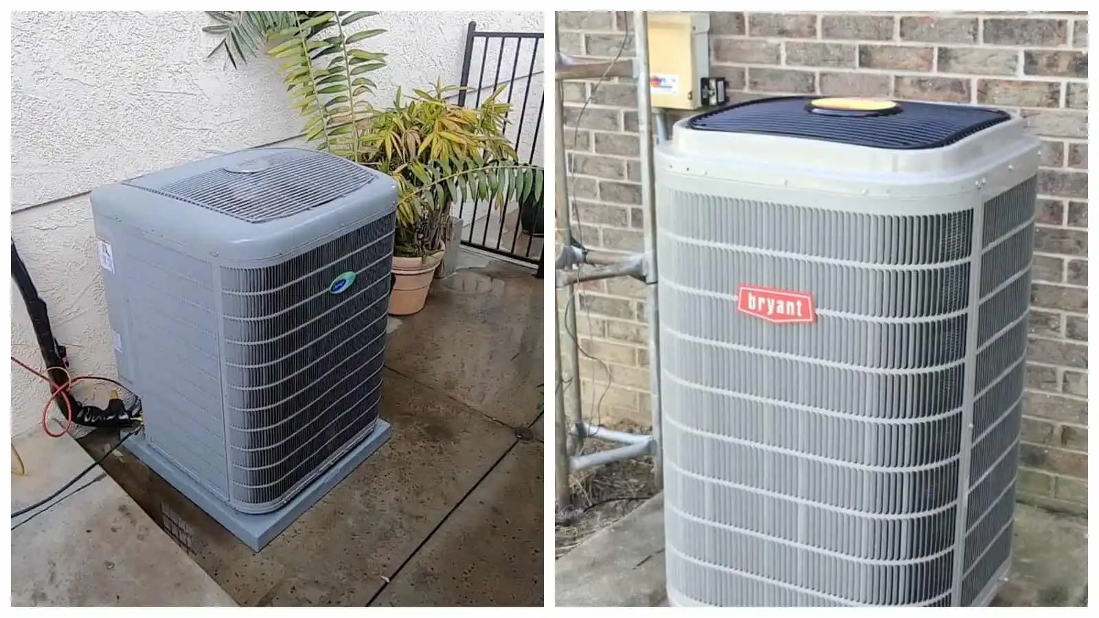 Outdoor heat pump units installed outside homes in Los Angeles and Ventura County.
