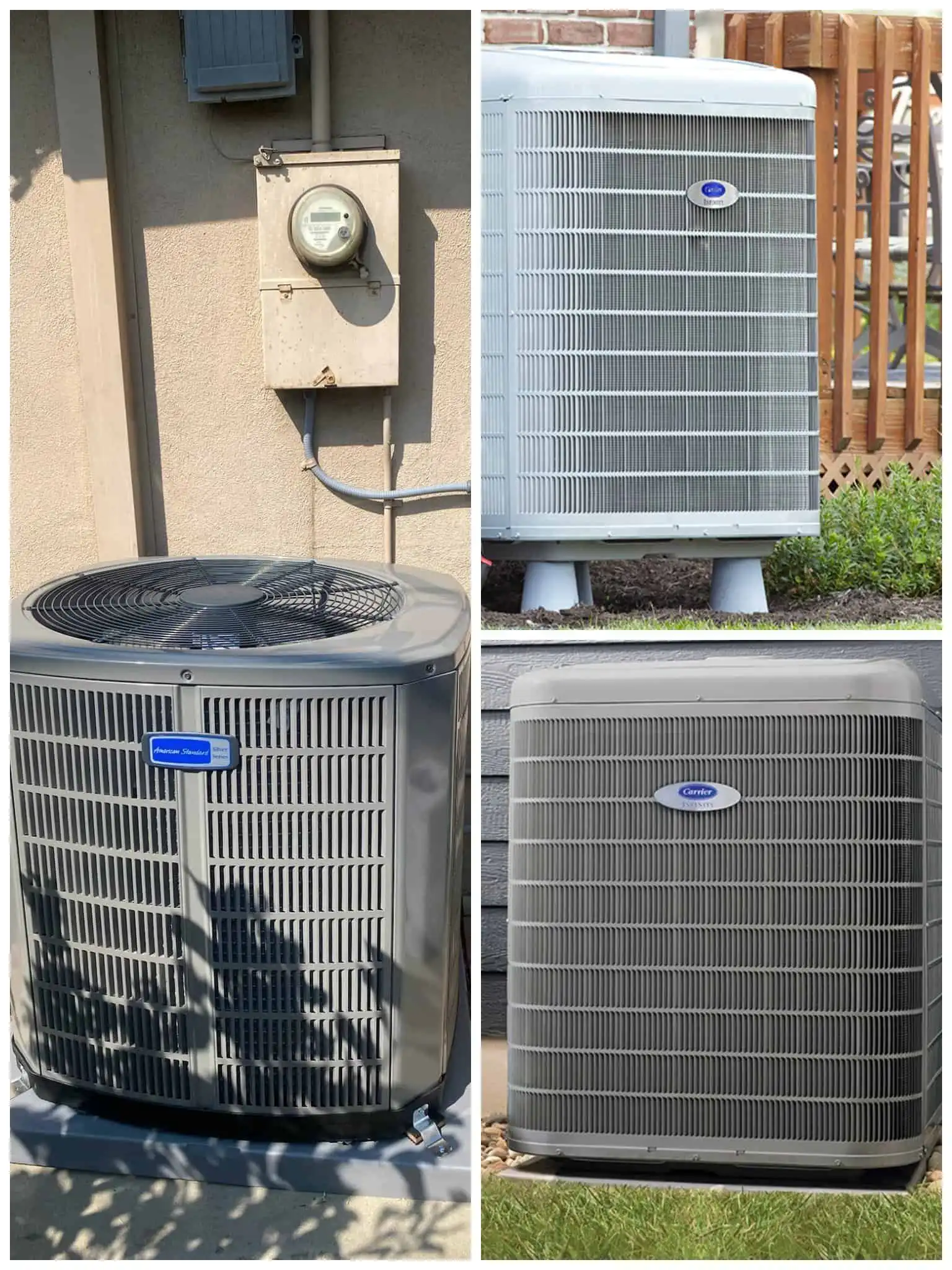 Outdoor heat pump units for HVAC system.