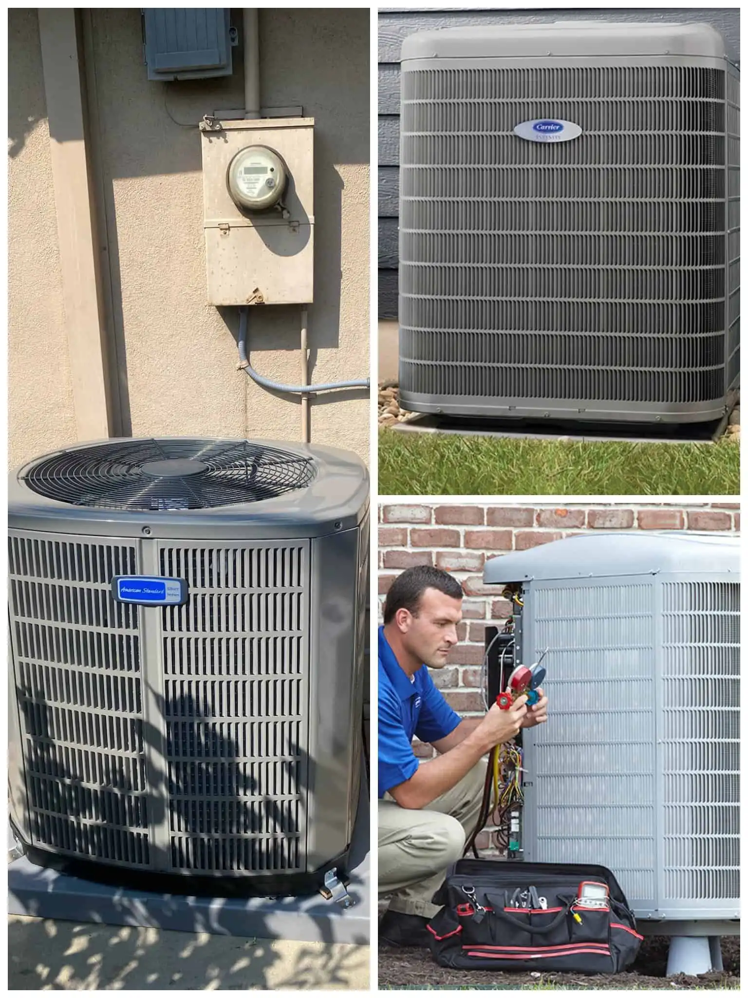 Outdoor heat pump unit for cooling and heating.