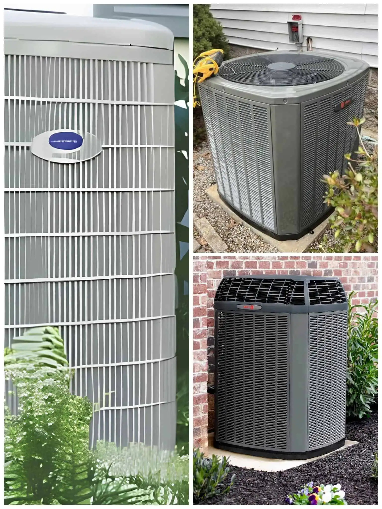 Outdoor heat pump unit for cooling and heating.