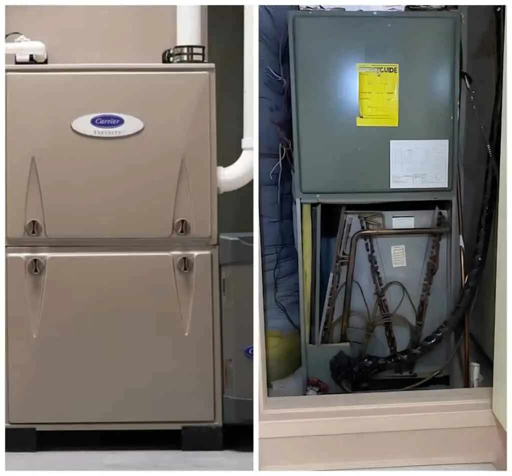 Furnace repair equipment in Calabasas, showing a Carrier HVAC system.