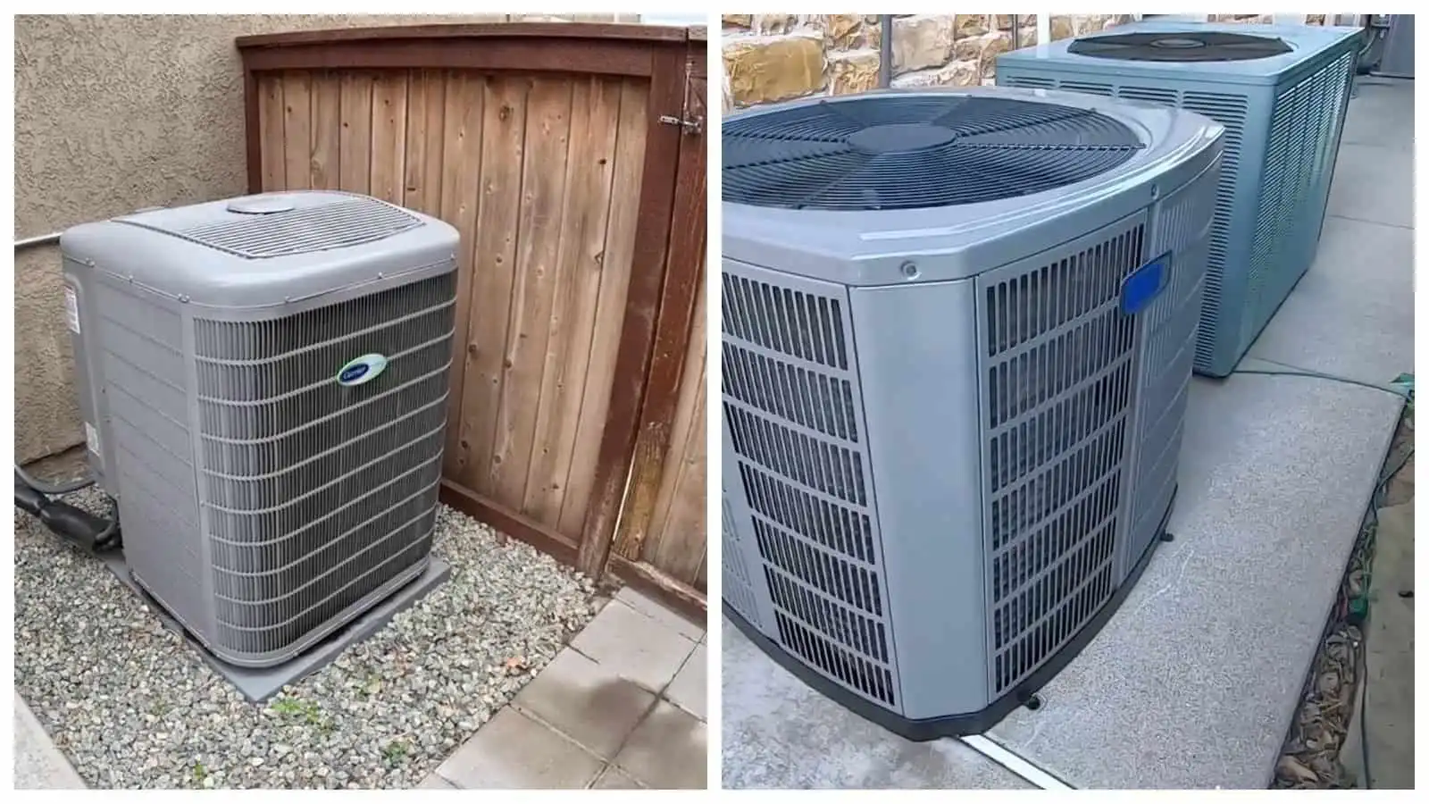 Air conditioner units outside a house for cooling.