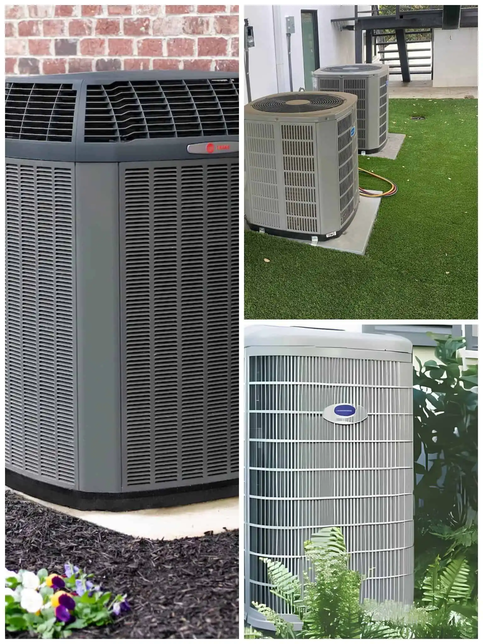 Outdoor heat pump units for efficient climate control.