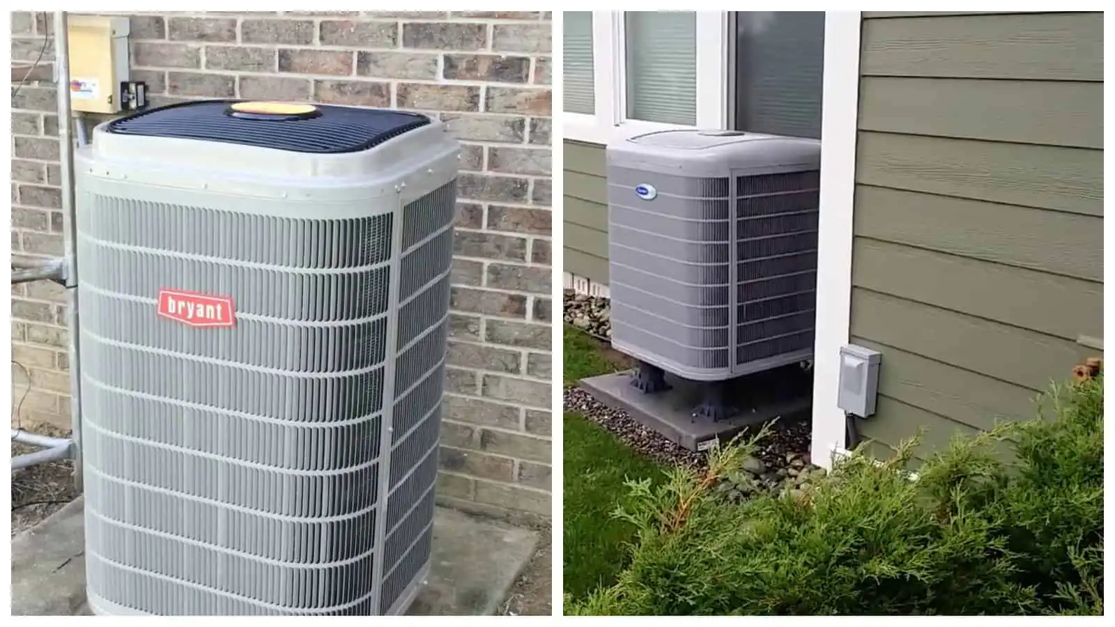 AC unit outside house for cooling system.