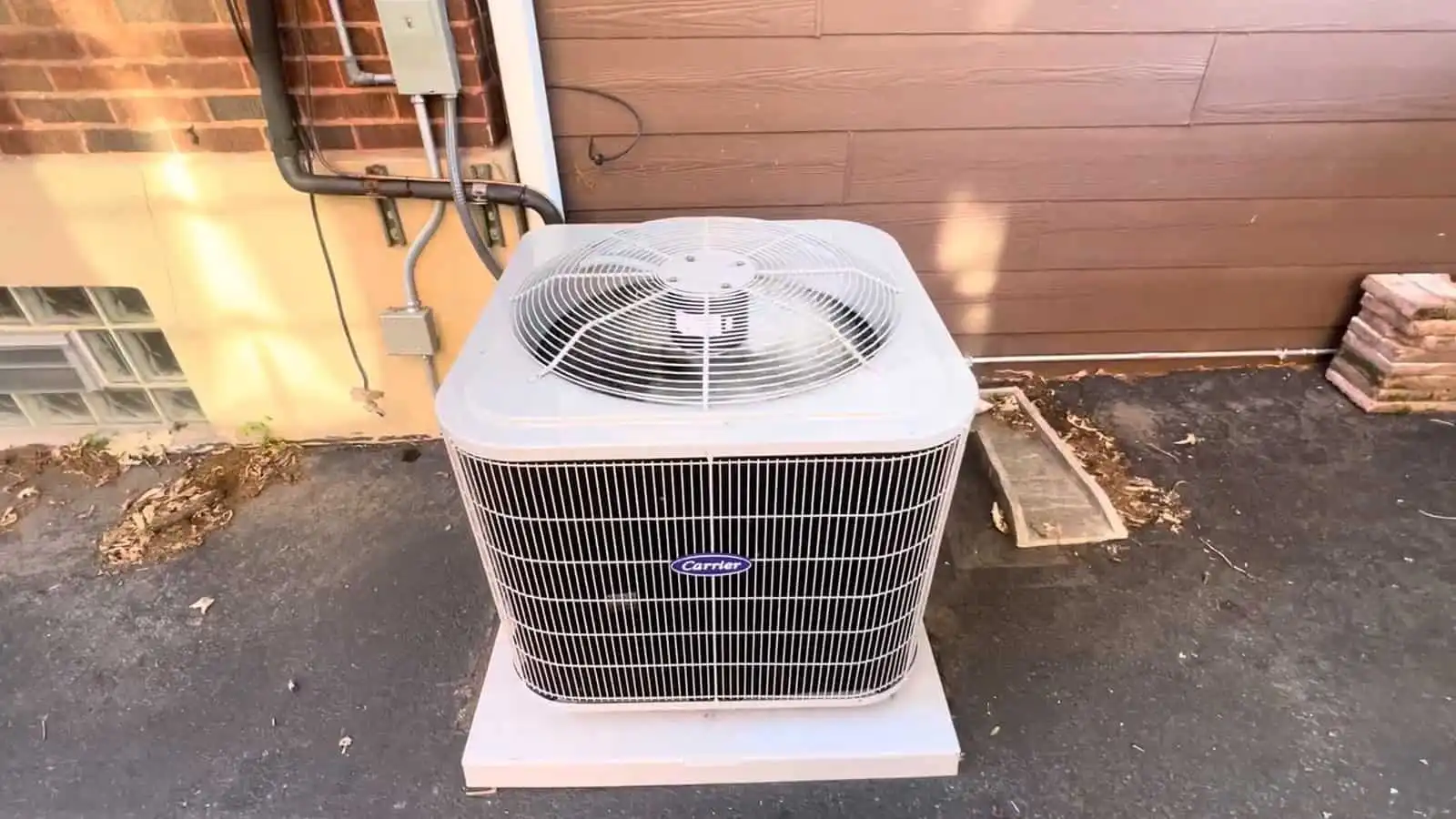 Outdoor air conditioning unit installed outside a building in Los Angeles.