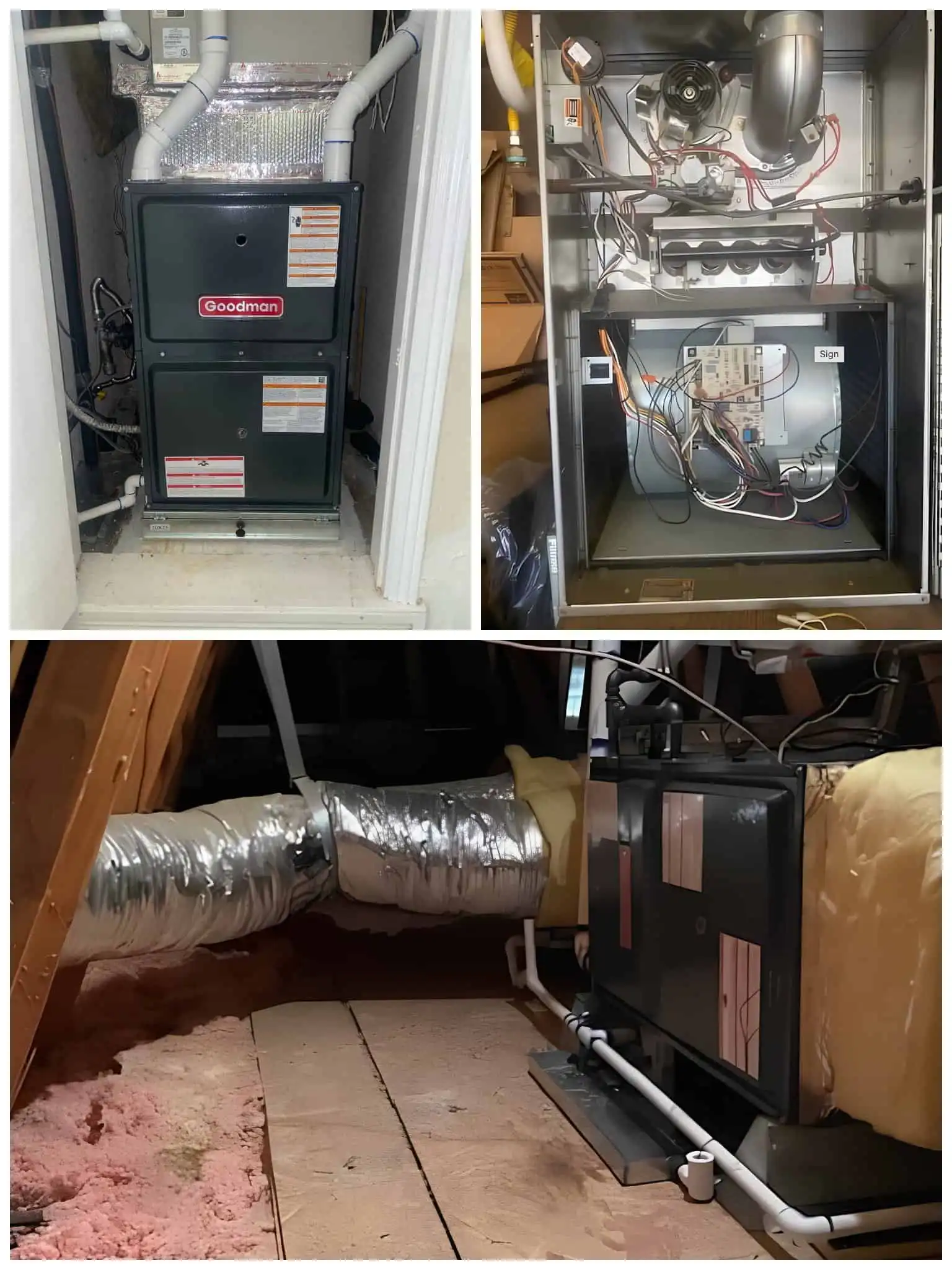 Various HVAC system components including furnace and ductwork in Santa Clarita home.