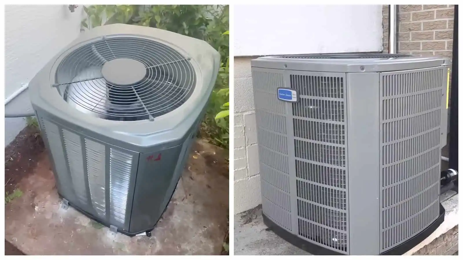 Two outdoor HVAC units installed outside a home in Southern California.