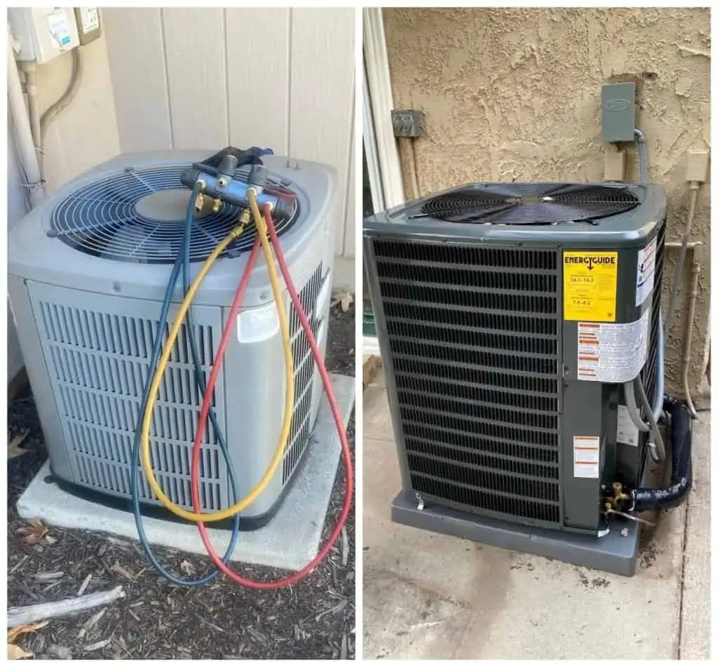 Two air conditioning units outside a building in Malibu for repair or maintenance.