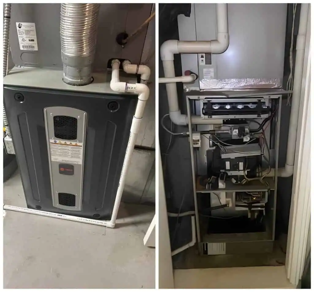 Indoor furnace unit and control panel for repair service in Santa Clarita.