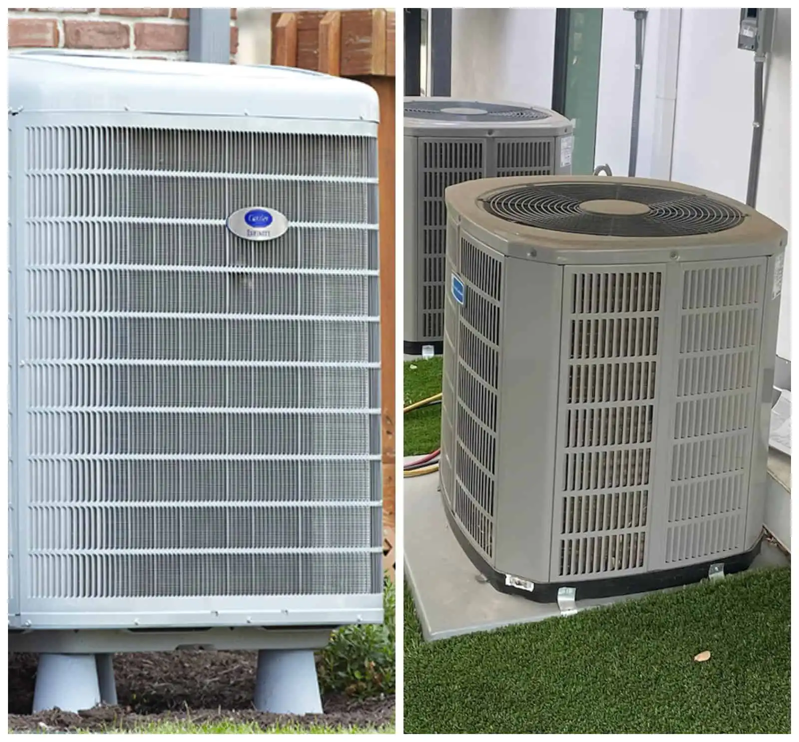 Air conditioning units installed outdoors for cooling.
