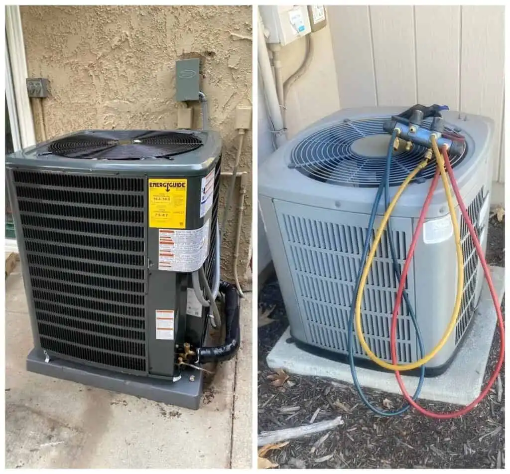Two HVAC units installed outdoors for AC repair in Santa Paula.