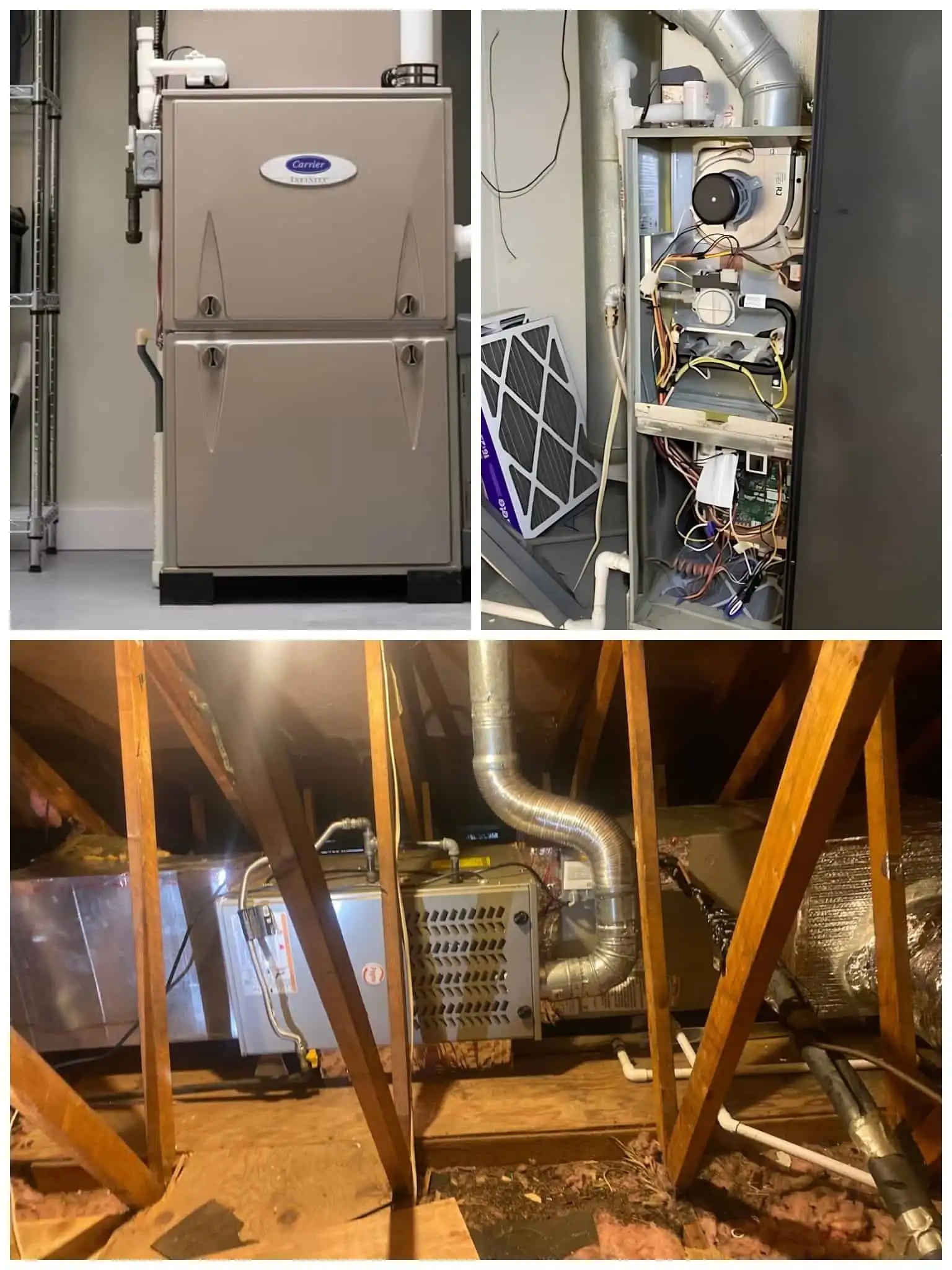 HVAC system components including furnace and ductwork in Santa Clarita.